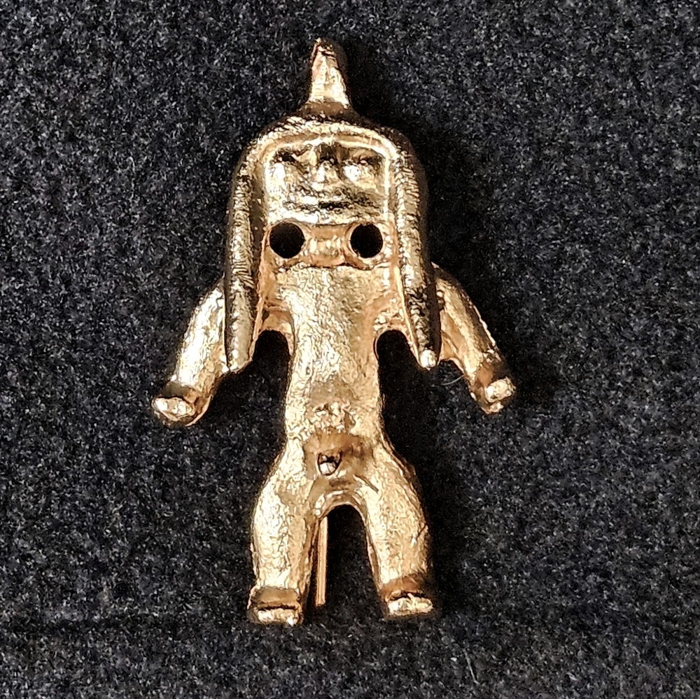 VTG Tairona Muisca Gold Tone Solid Brass Totem Amulet Stick Pin- Pre-Columbian